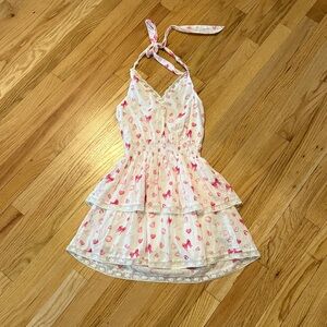 Pink and White Halter Dress LSF NWT